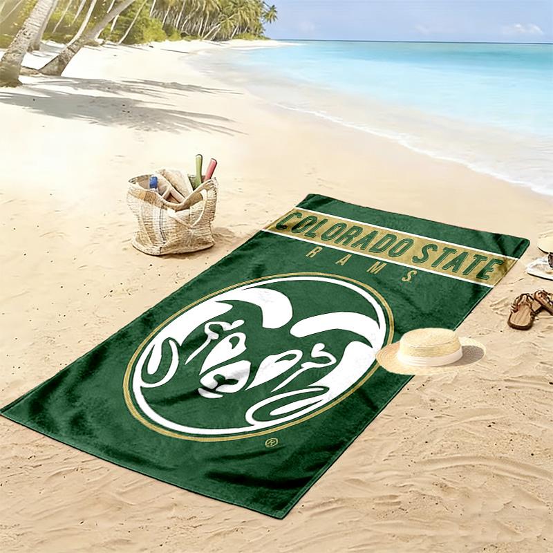 Colorado State Rams Print Beach Towel, Large Soft Quick Dry Towel for Beach Camping Swimming