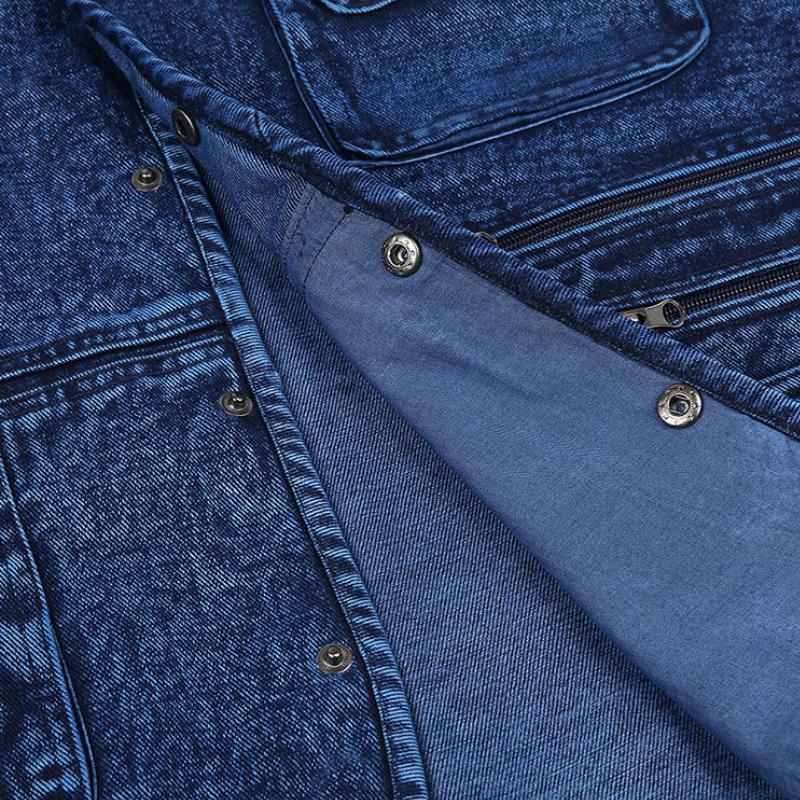 Mens Denim Jacket XL-7XL Plus Size Casual Outdoor Vest Multi-pocket Sleeveless Vest Waistcoat Spring Autumn Male Clothes