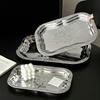 Elegant French Style Metal Tray Engraved Floral Pattern For Serving Snacks Fruits And Appetizers In Homes Or Restaurant