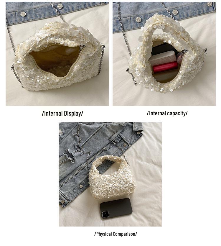 Women's Luxury Sequin Crossbody Handbag - Large Capacity, Elegant Design