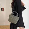 Autumn and Winter New Niche Design Casual Fashion Simple Commuting Checkered Handbag Portable Small Fresh Women's Bag