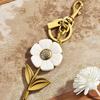 Keychain Pendant Sparkling Rhinestones Inlaid Flower Shape Key Chain with Lobster Clasp Hanging Design Keyring Backpack Accessory