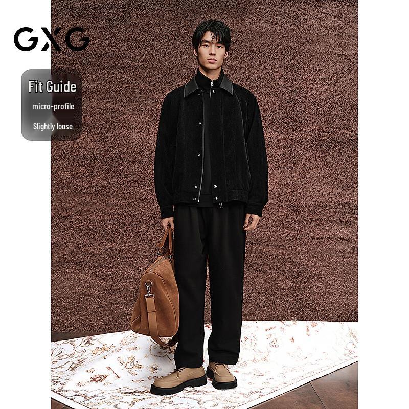 GXG Men's Velvety PU Texture Jacket