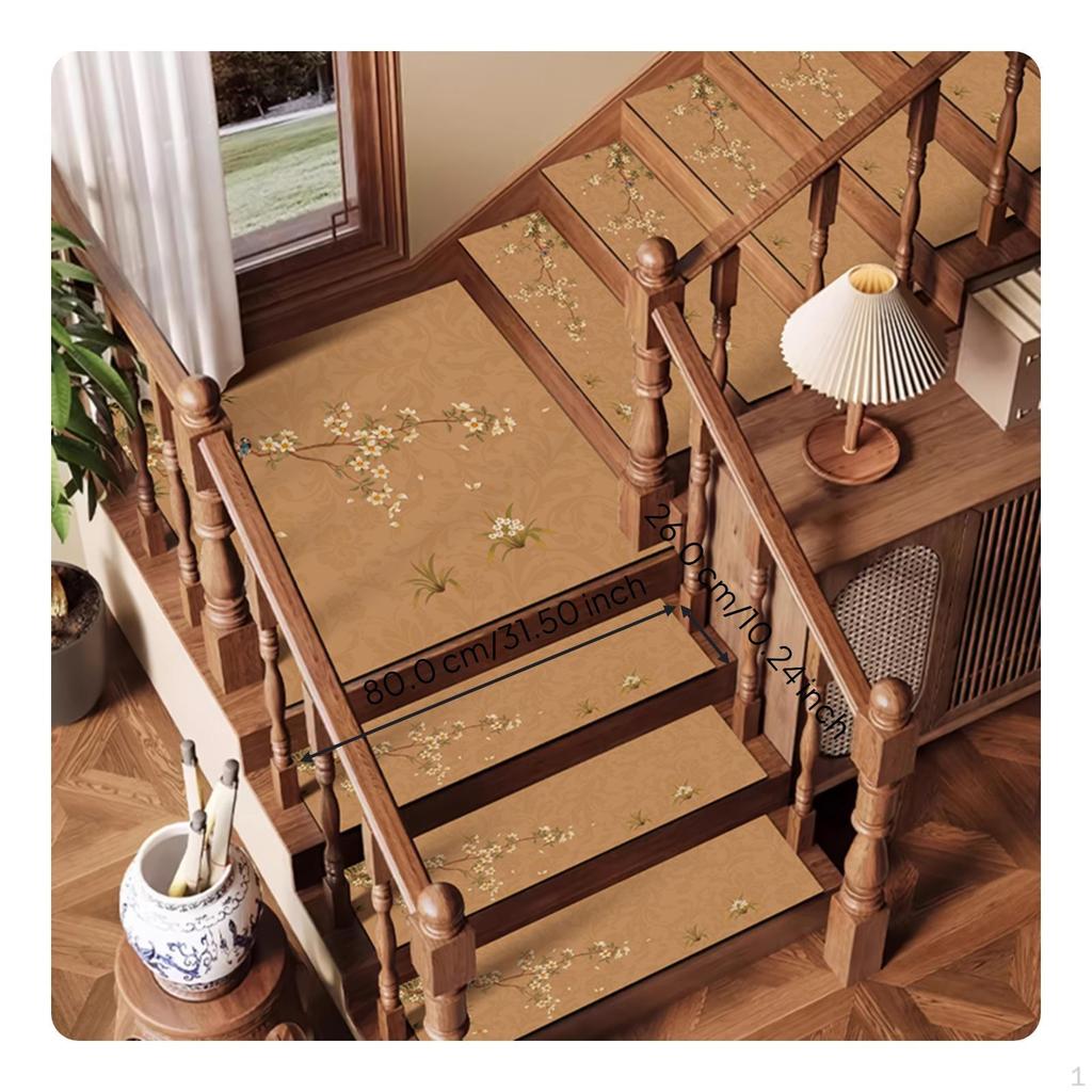 Treppenstufen, rutschfester Teppich im chinesischen Design, abwaschbar, Indoor-Matte Zhuluo 5530 75