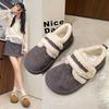 Genuine Leather, New In Autumn and Winter, Cute Round-headed Small Potato Single Shoes, Fluffy Shoes, Plush Warm Lamb Wool Small Leather Shoes for Wom