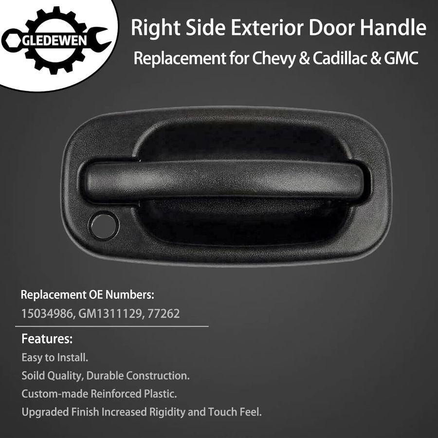 Exterior Door Handle, Compatible with 1999-2007 Silverado Suburban Tahoe Avalanc