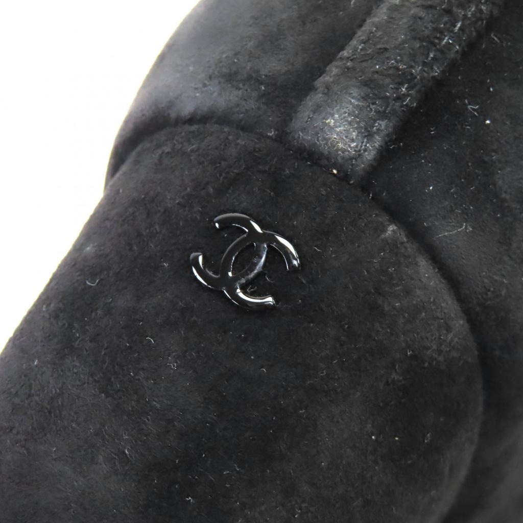 Great CHANEL Knee high boots COCO Mark suede leather long boots with 37.5 G39579 Used