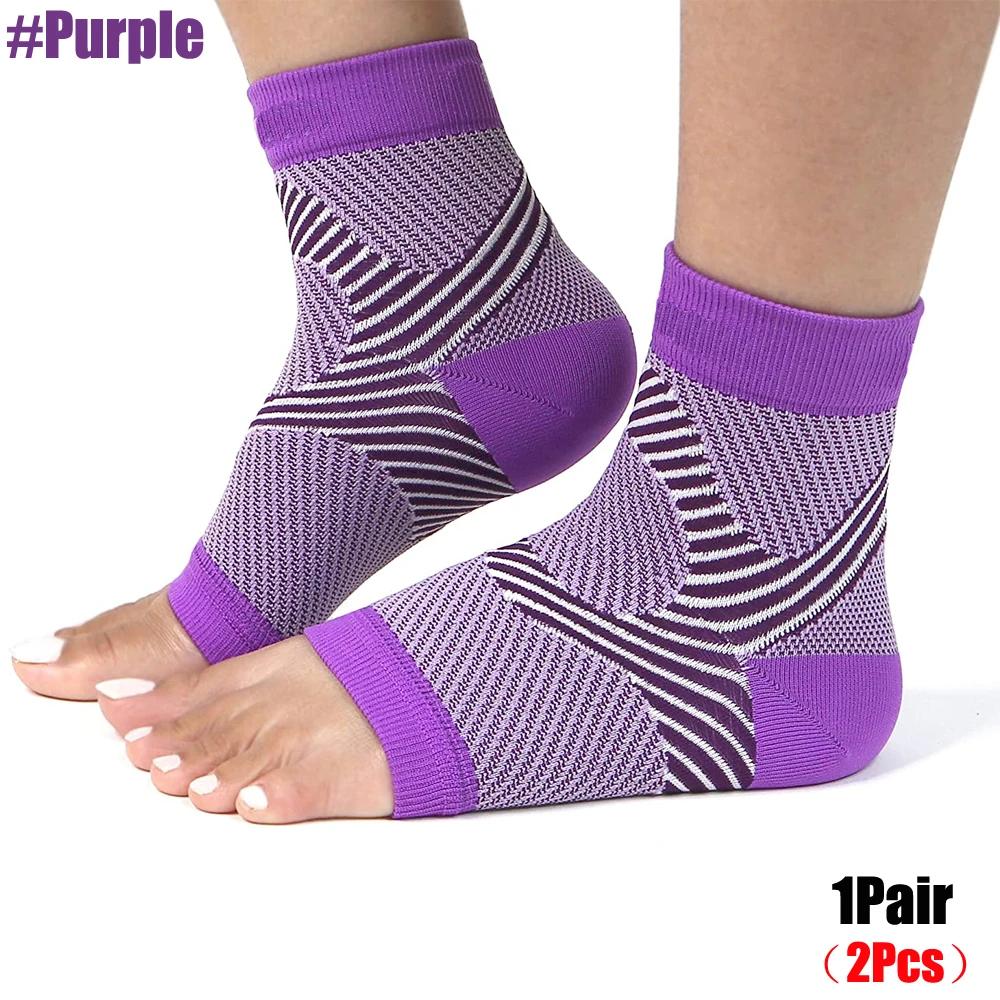 1 Pair Plantar Fasciitis Socks Arch Support Compression Sleeve Toeless Foot Pain Relief Night Splints