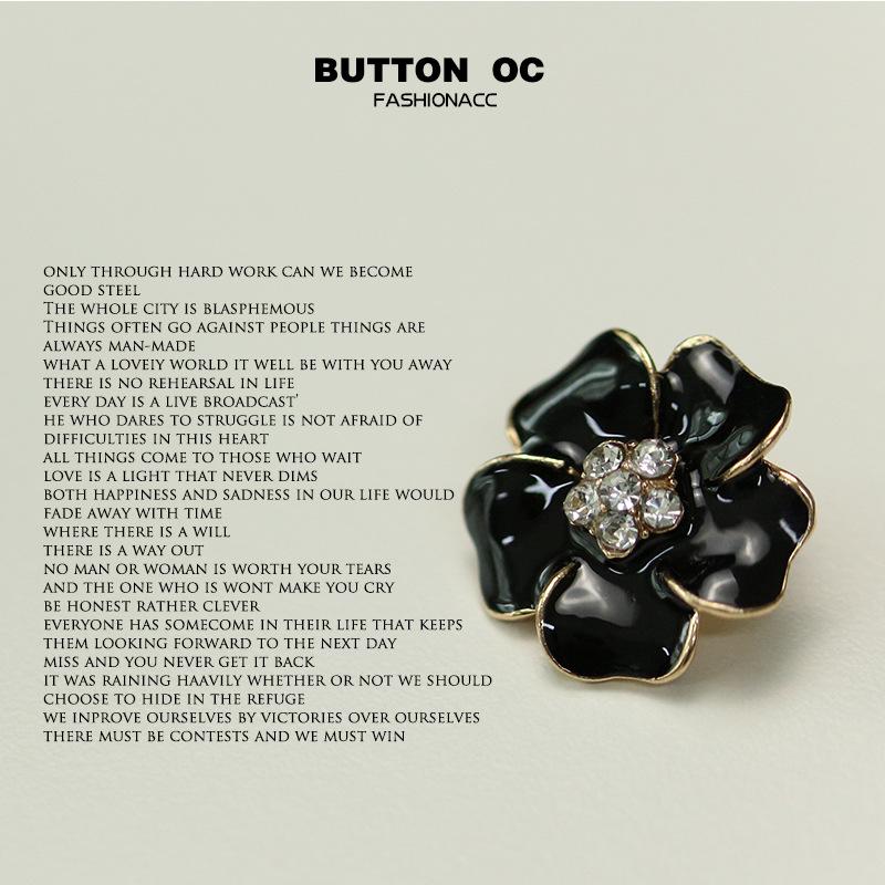 Oil Drop Petals With Rhinestone Buttons Chiffon Sweater Fur Clothes Decorative Buttons Woolen Coat Buttons