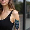 3pcs Temporary Tattoo Flower Tattoos Colorful Realism Floral Designs Realistic Temporary Tattoos For Shoulders Male Arms