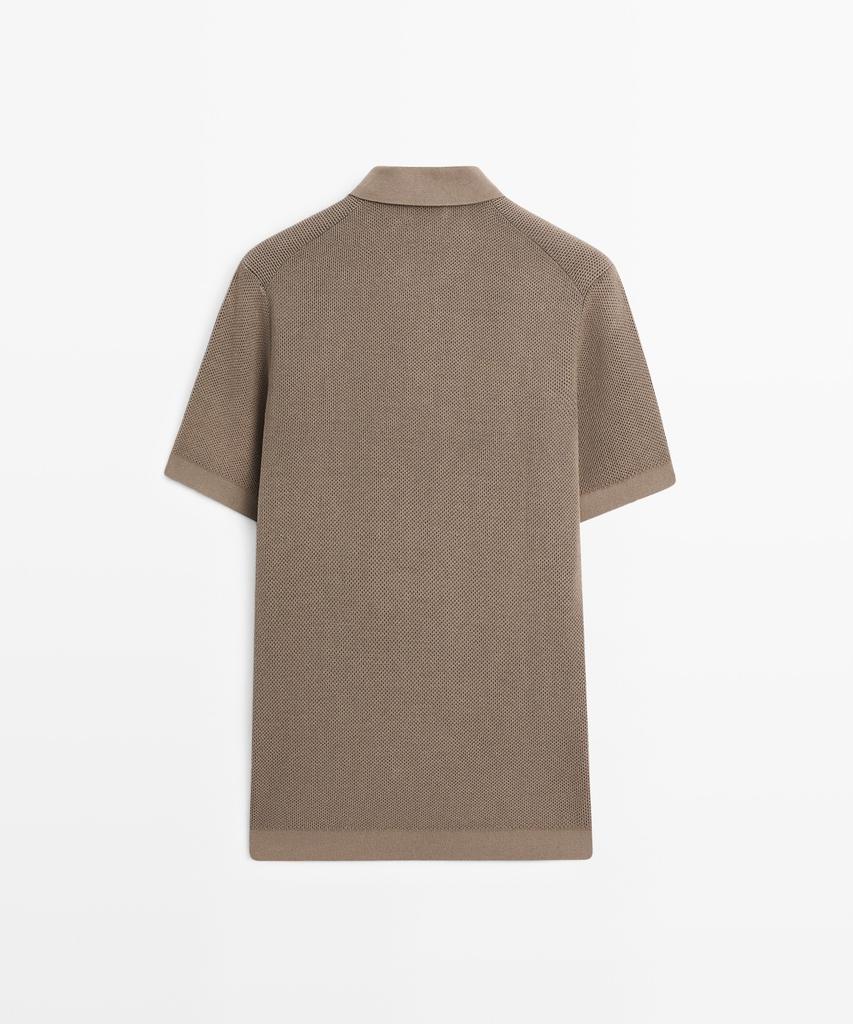Masimodutti Textured 100% Cotton Polo Shirt