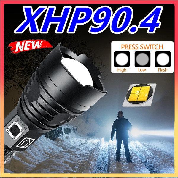 Outdoor Waterproof Led Flashlight Powerful Rechargeable Flashlight 26650 Bright Light Lamp Camping Hand Light USB Flash Lamp