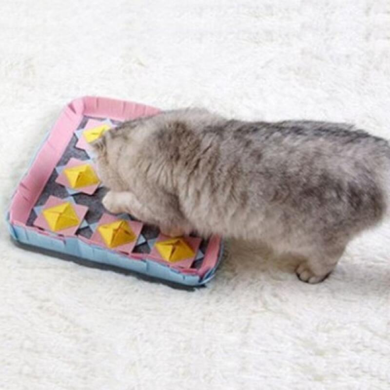 

Pet dog cat play treat nose work Yellow Pink