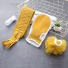 3 in 1 Back Bath Scrubbing Body Cleaning Washcloth Soft Bath Glove Shower Ball Loofah 3pcs Exfoliating Bath Towel Set