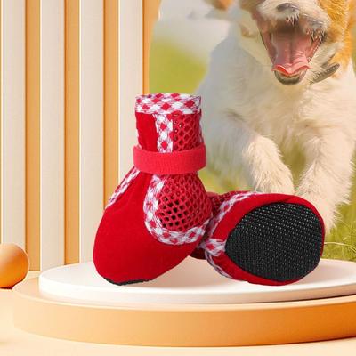 Dog Footwear Mesh Pet Dog Shoes Waterproof Breathable Dog Boot Wear-resistant Soft Bottom Dog Paw Protector Walking The Dog