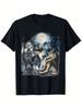 Alpha Wolf Heulender Mond Vintage 90er Retro Wolf Unisex Jungen Grafik-T-Shirts Sommer T-Shirt Kurzarm