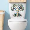 Bemalter Baum des Lebens Toilettenaufkleber mit dem Wort Familie Badezimmerdekor
