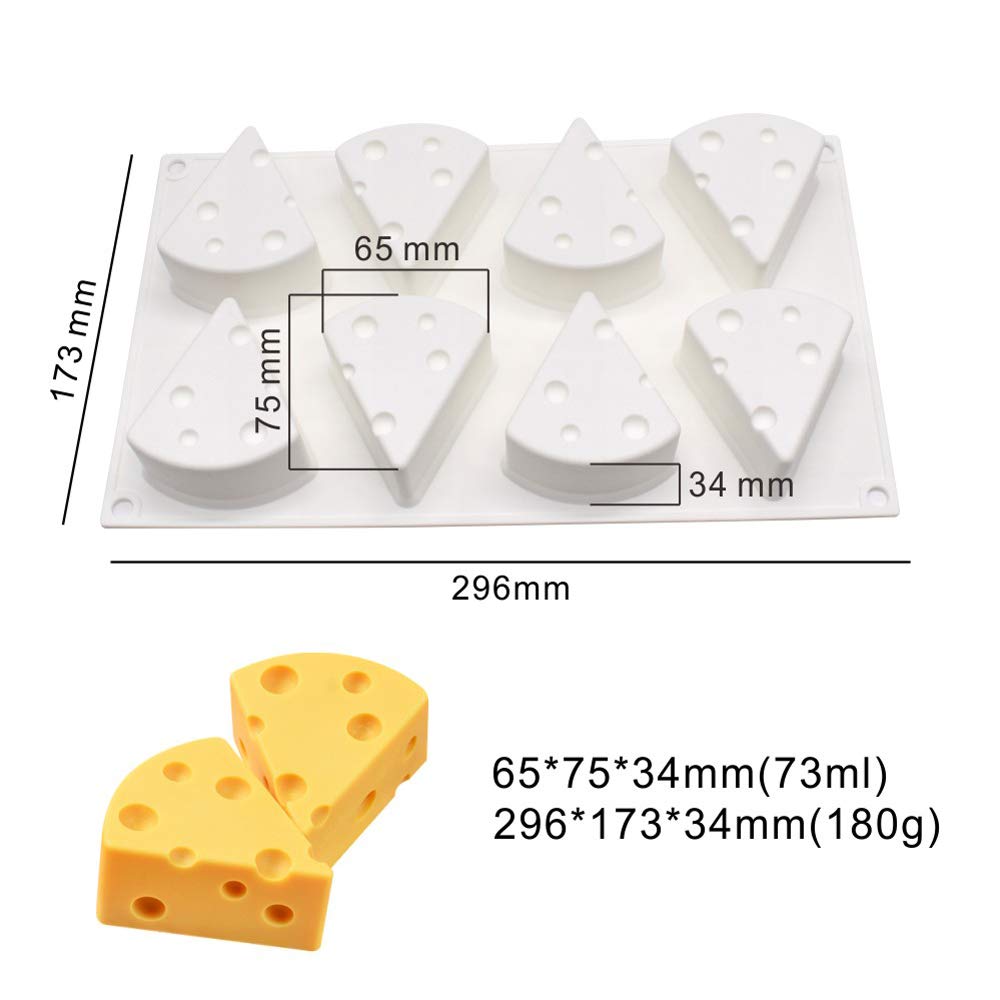 Silicone Mousse Cake Mold, 3D Bakeware DIY Mold, 8-Cavity Small Cheese Cake Mold