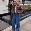 Eco-Friendly Faux Fox Fur Lapel Coat - European & American Fashion, Winter 2025 Women's Style