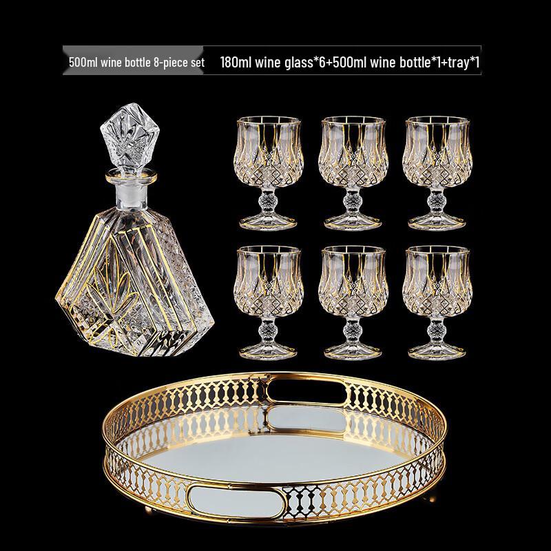 Европейский классический позолоченный графин для виски и набор стаканов с подносом