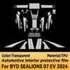 For BYD SEALIONS 07 EV 2024 Car Interior Center Console Transparent TPU Protective Film Anti-scratch Repair Film Accessories