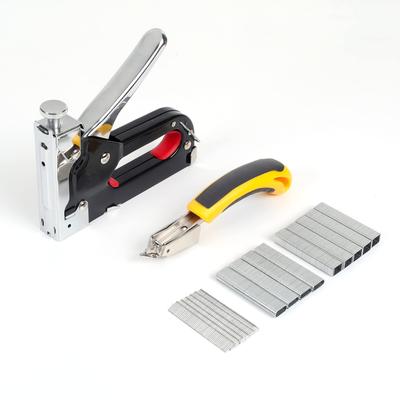 HFS(R) 3-in-1 Hand Stapler, Gun, Manual Stapler with 3000 Replacement Staples for Wiring, Repairs, Wood Backing, Carpentry, and Furniture