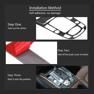 Carbon Car Center Console Gear Panel Cover Trim for with Carbon , Prevent Scratch and Dust, Gloss Appearance, Easy Installation