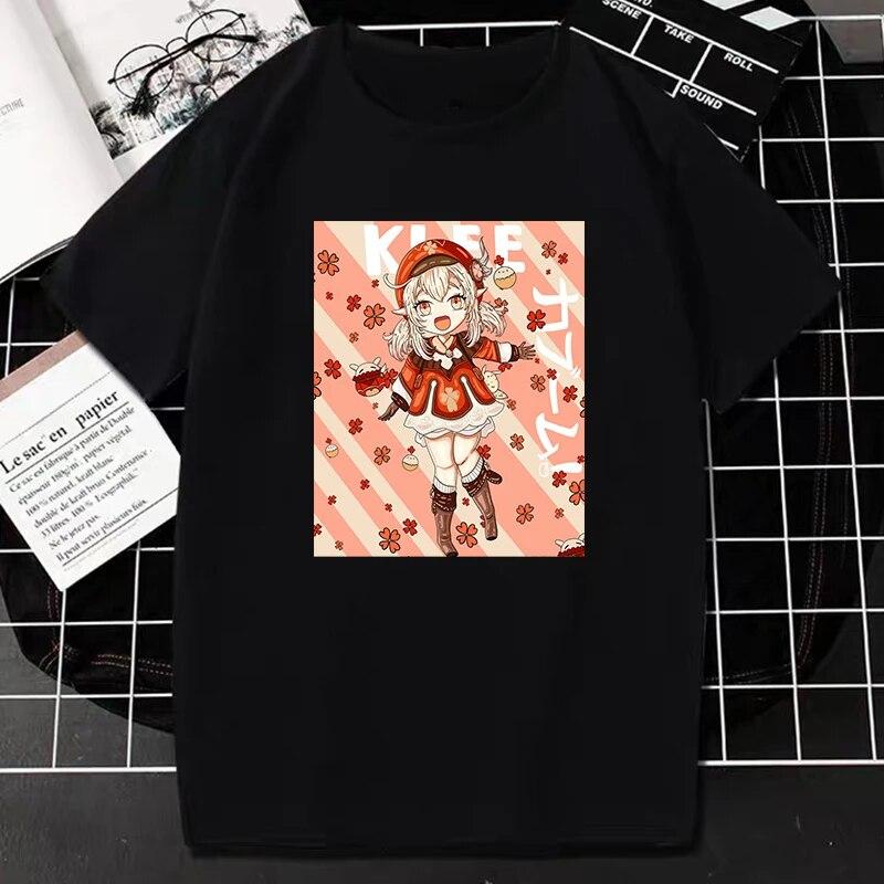 Genshin Impact TShirt Kawaii Games Character Cartoon Graphic Tops Women Harajuku Fashion Streetwear Casual Oversized Camisetas