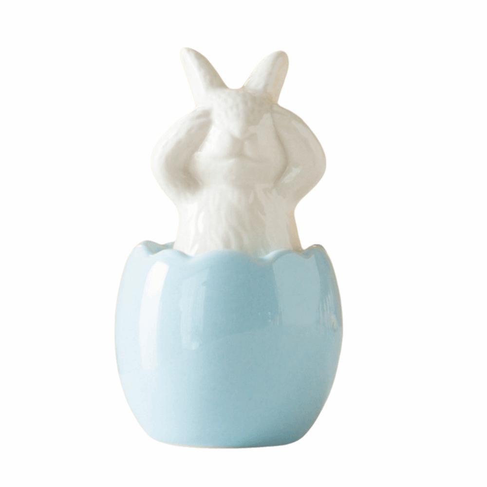 1/3Pcs Cartoon Easter Egg Shell Rabbit Hand Painting Solid Ceramic Ceramic Rabbit Statue DIY Miniature Ceramic Bunny Figurines