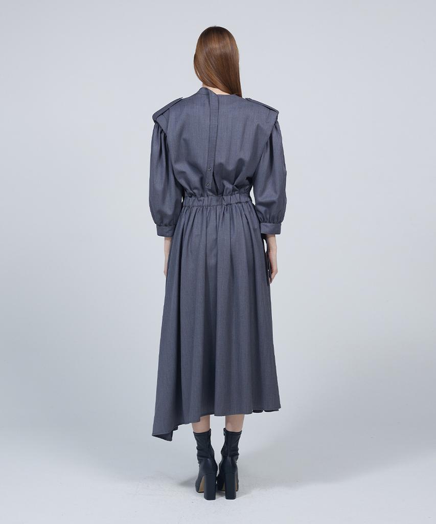 Meuameu Puff Sleeve Trench Coat Dress