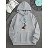 Men Creative Personality Astronaut Planet Ice Cream Print Hooded Sweatshirt Loose Comfortable Casual Sport Long Sleeves Hoodies
