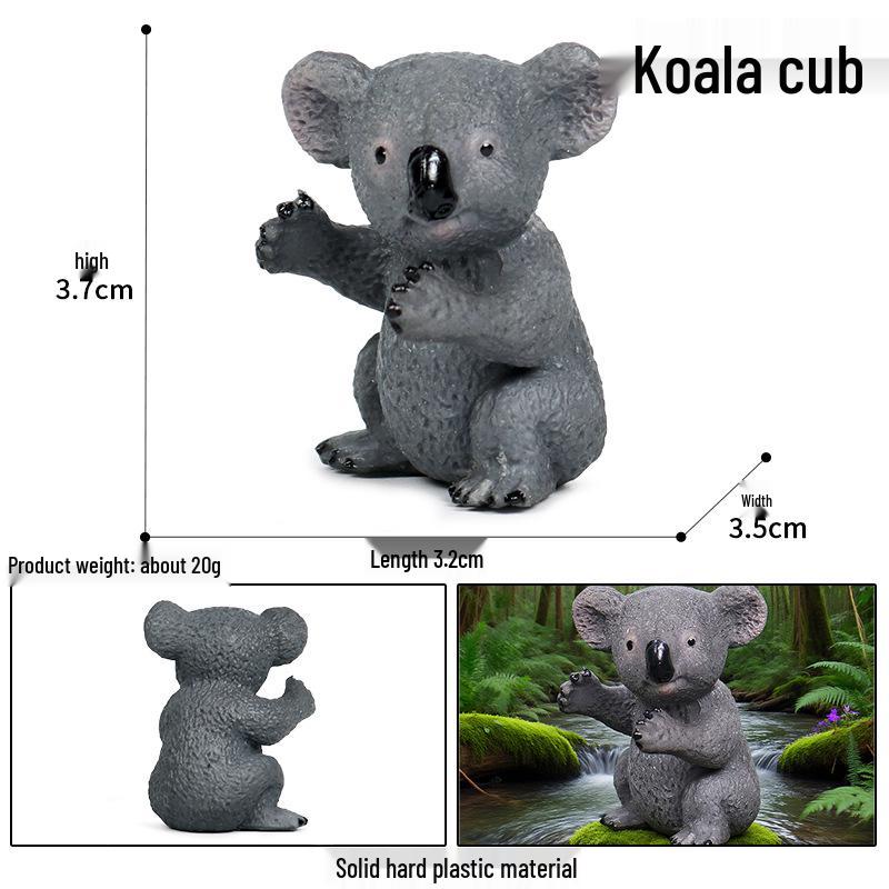 Static Solid Plastic Toy Koala Set - Children s Wild Animal Simulation Model
