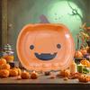 Halloween Pumpkin Paper Plates Black Orange Pumpkin Grimace Plates Disposable Serving Trays for Halloween Party Favors