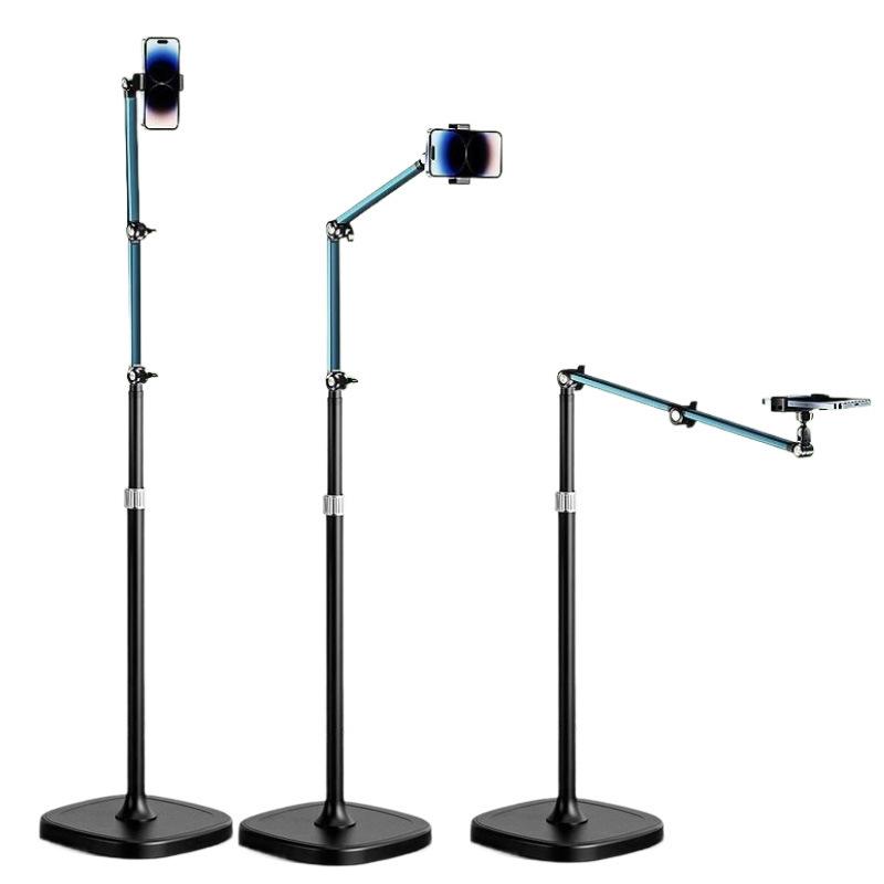 360° Rotating Retractable Floor-Stand Phone Streaming & Shooting Boom Arm