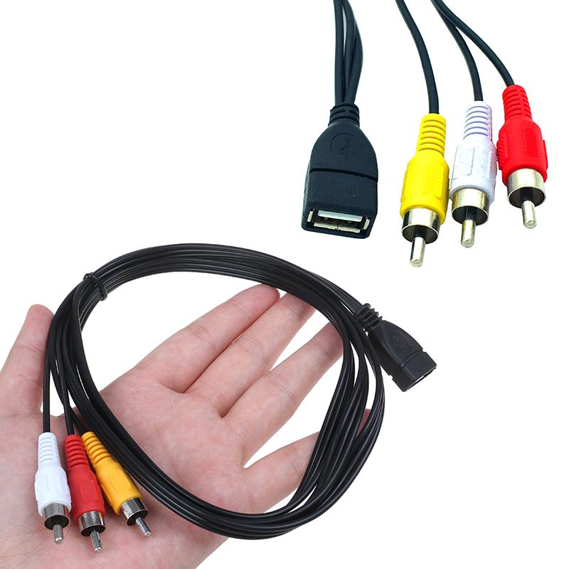 5stopý/1,5M USB 2.0 samice na 3 Rca samec adaptérový kabel video A/V videokamery