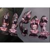 Candiway Exquisite Pink Crystal Glass Anal Plug Adult Masturbation Products Prostate Massager Erotic Toys For Couple (5