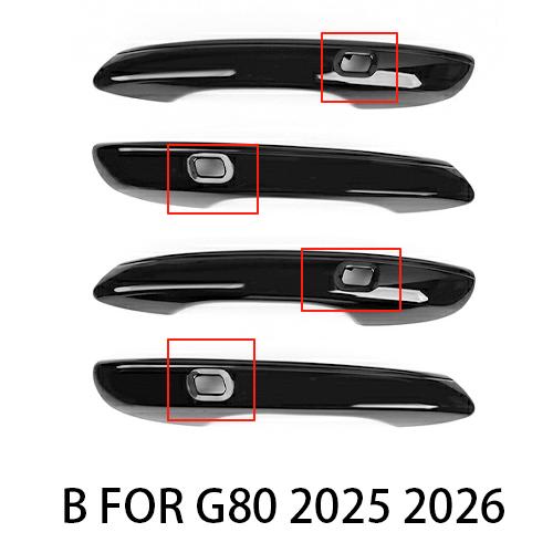 

For Genesis G80 RG3 2026-2026 Carbon Fiber Black Exterior Door Handles Cover Trim Interior Car Accessories LHD
