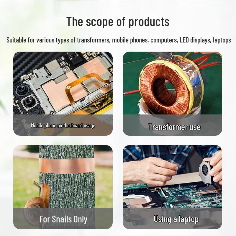 Double-Sided Conductive Copper Tape for Shielding, DIY Circuit Mods, Heat Dissipation, and Temperature Resistance