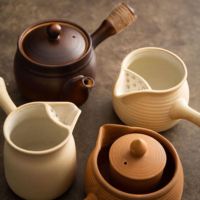 Dibblang Ceramic Side Handle Tea Pot - 420ml Gradient Brown