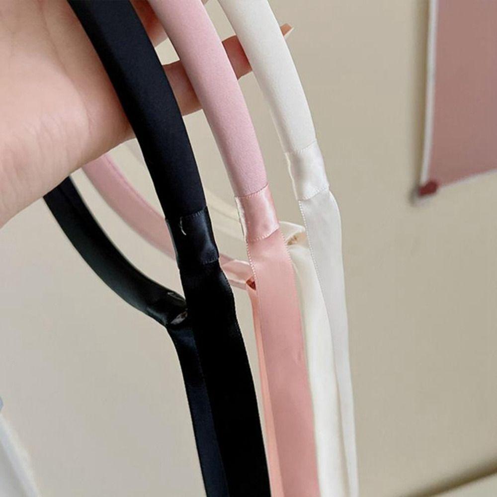 Y2k Hair Accessories Balletcore Bow Headband Thin Headband Women Ribbon Hair Hoop Korean Hairband