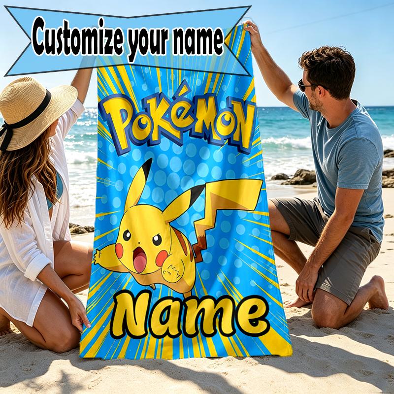 Custom Name Personalized card game Print Beach Towel, for Trip Camping Beach Party Home Decor, Birthday Gift for Family & Friends