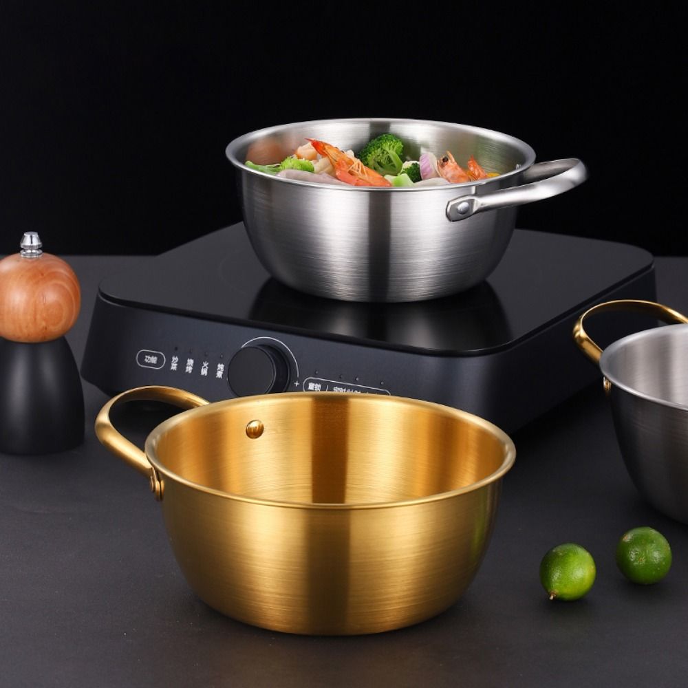 Stainless Steel Noodles Bowl Heat-resistant Mixing Pot Multi-purpose Food Containers  Salad