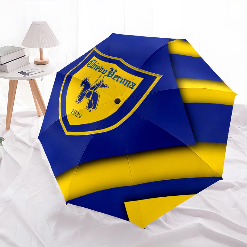Wzór Hellas Verona FC, automatyczny składany parasol, przenośna i składana konstrukcja, 8 żeber, prezent na Boże Narodzenie lub urodziny.