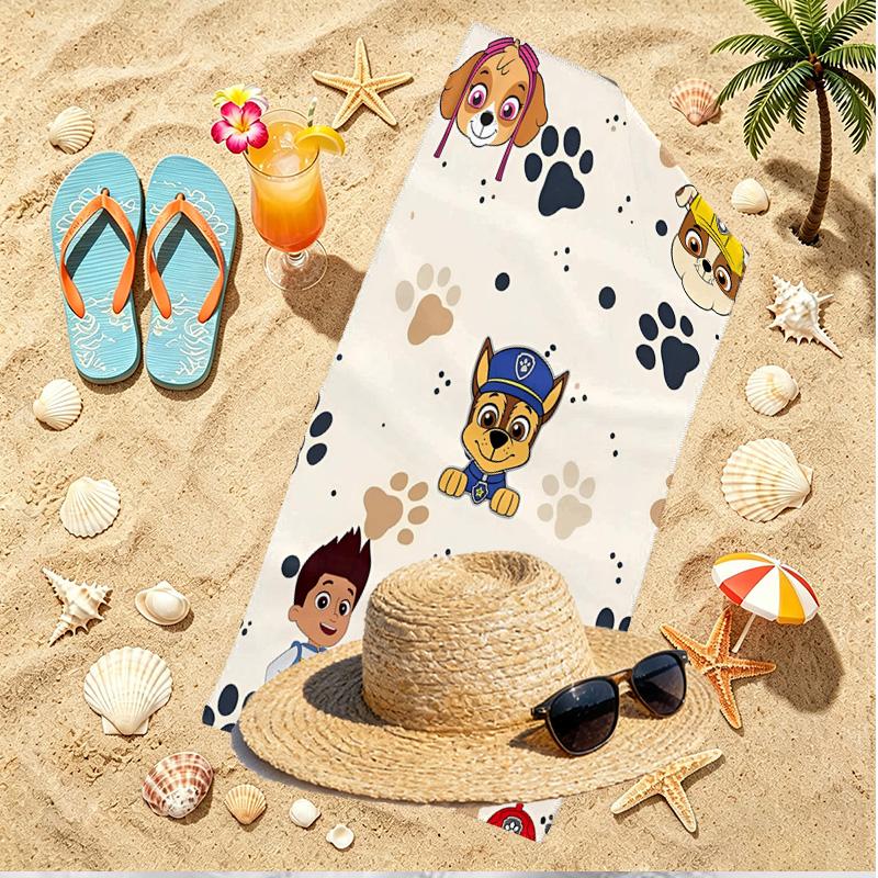 Asciugamano da Spiaggia con Stampa PAW Patrol, Asciugamano da Spiaggia Versatile Leggero Assorbente per Piscina Surf Yoga Bagno, Regalo Perfetto per Compleanno e Vacanze