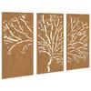 VidaXL Garden Wall Decorations 3 Pcs 105x55 Cm Tree Design Steel 824511