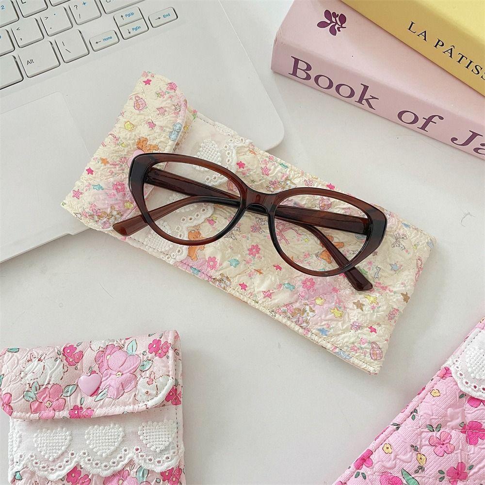Sweet Cute Pencil Case Korean Style Lovely Eyeglasses Case Lightweight Lipstick Bag Girls