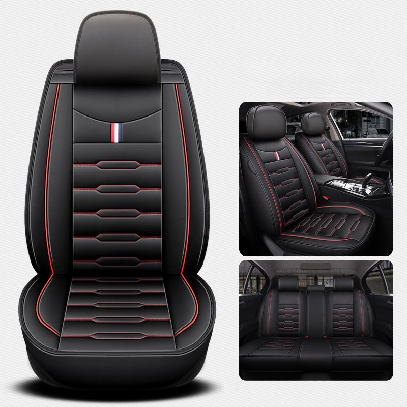 5- Seater Full Seat Universal Car Seat Cover, Breathable and Waterproof Faux Leather Automotive Seat Covers for Cars SUV Sedan