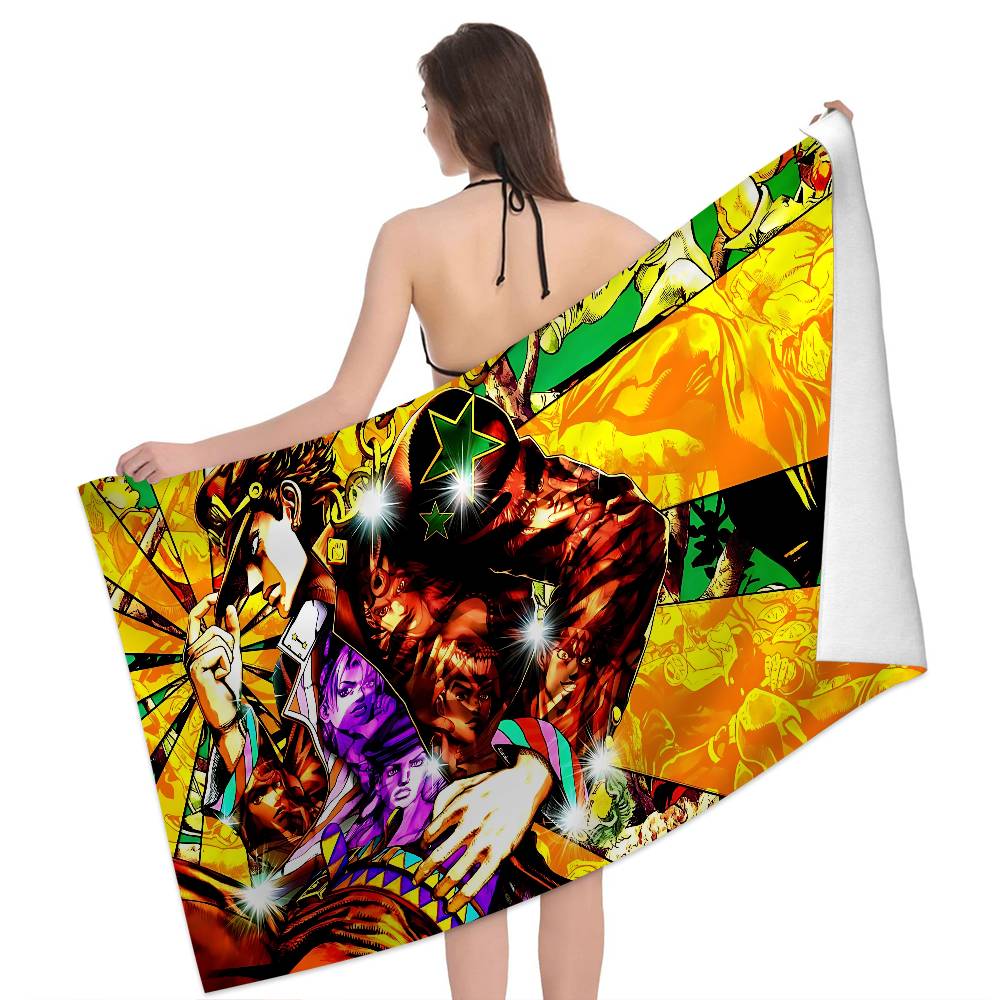Klassisches Anime J-Jojo B-Bizarre A-Adventure Strandtuch Bunte Handtücher Für Mädchen Mikrofaser Individuell Sandfreier Strand Fitnessstudio Pool
