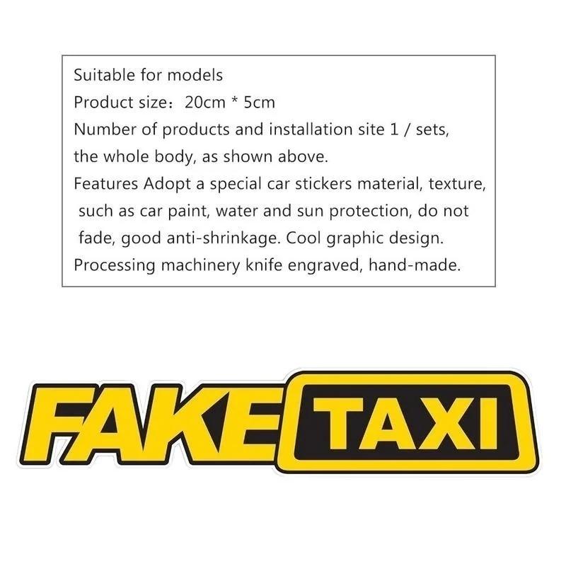 1 Pack Of Fake Taxi Stickers 20cm*5cm Vinyl Stickers Funny Car Window Stickers