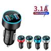 Cargador de coche de 3,1 A y 5 V, carga rápida para Samsung, Huawei, iPhone 12 y 11, pantalla LED universal, adaptador de cargador USB dual.